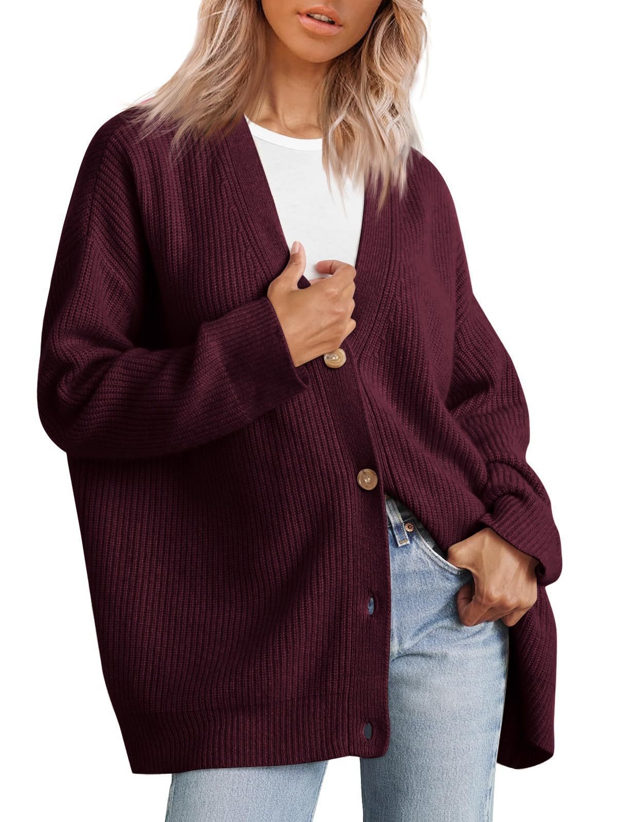 V-neck Flattering Knit Cardigan Women