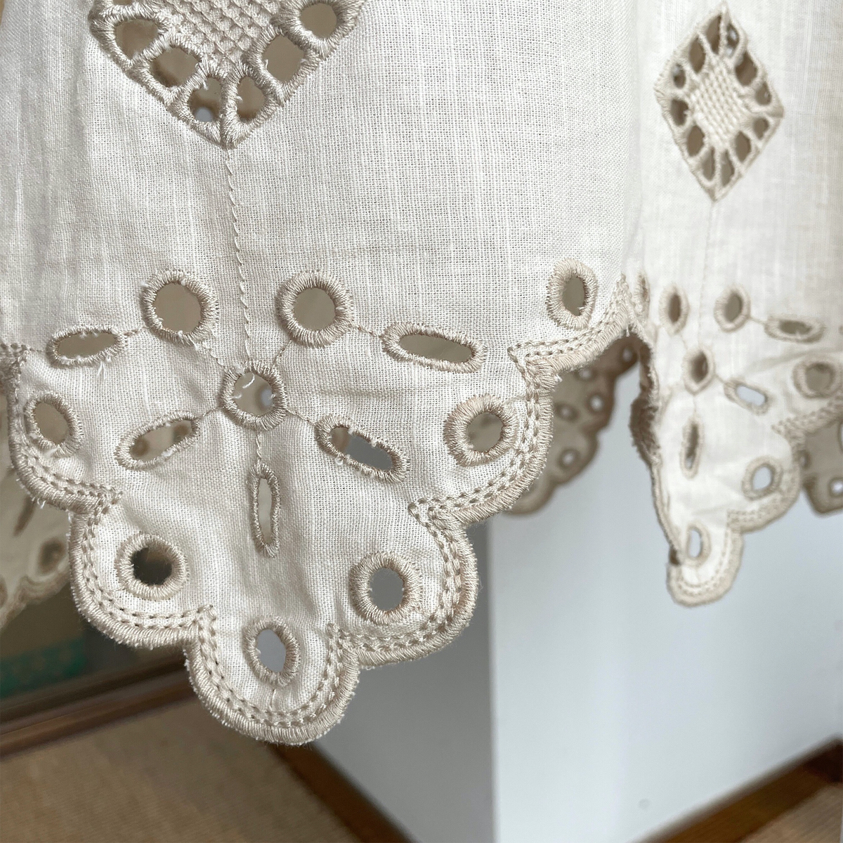 Women’s White Eyelet Embroidered V-Neck Maxi Dress