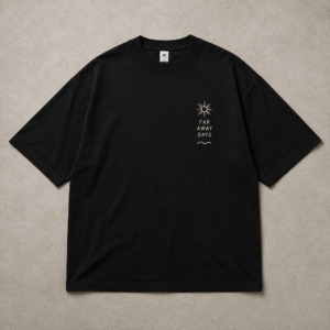 Far Away Days Tee Black full product photo