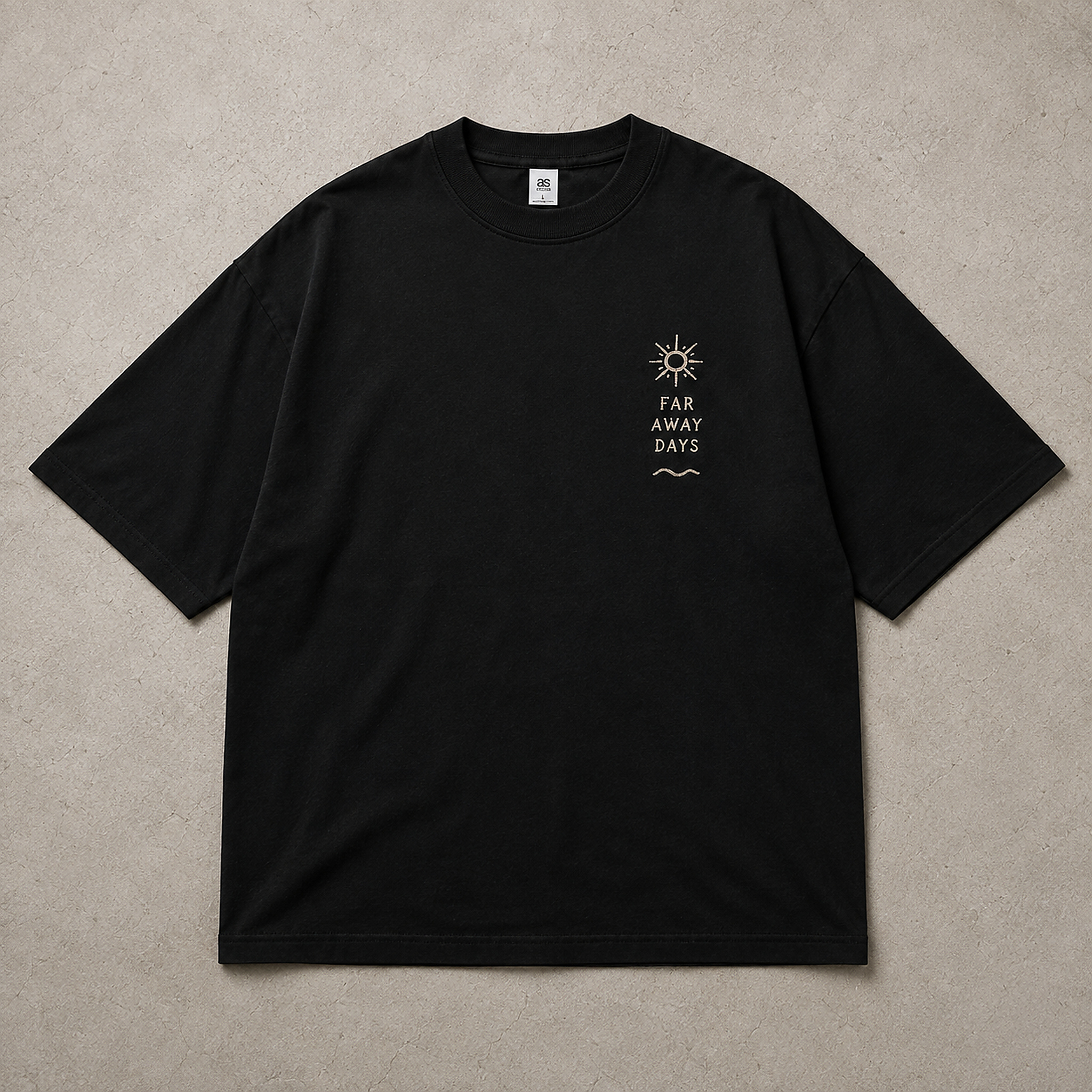 Far Away Days Tee Black full product photo