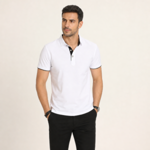 Men’s Contrast Trim Short Sleeve Polo Shirt