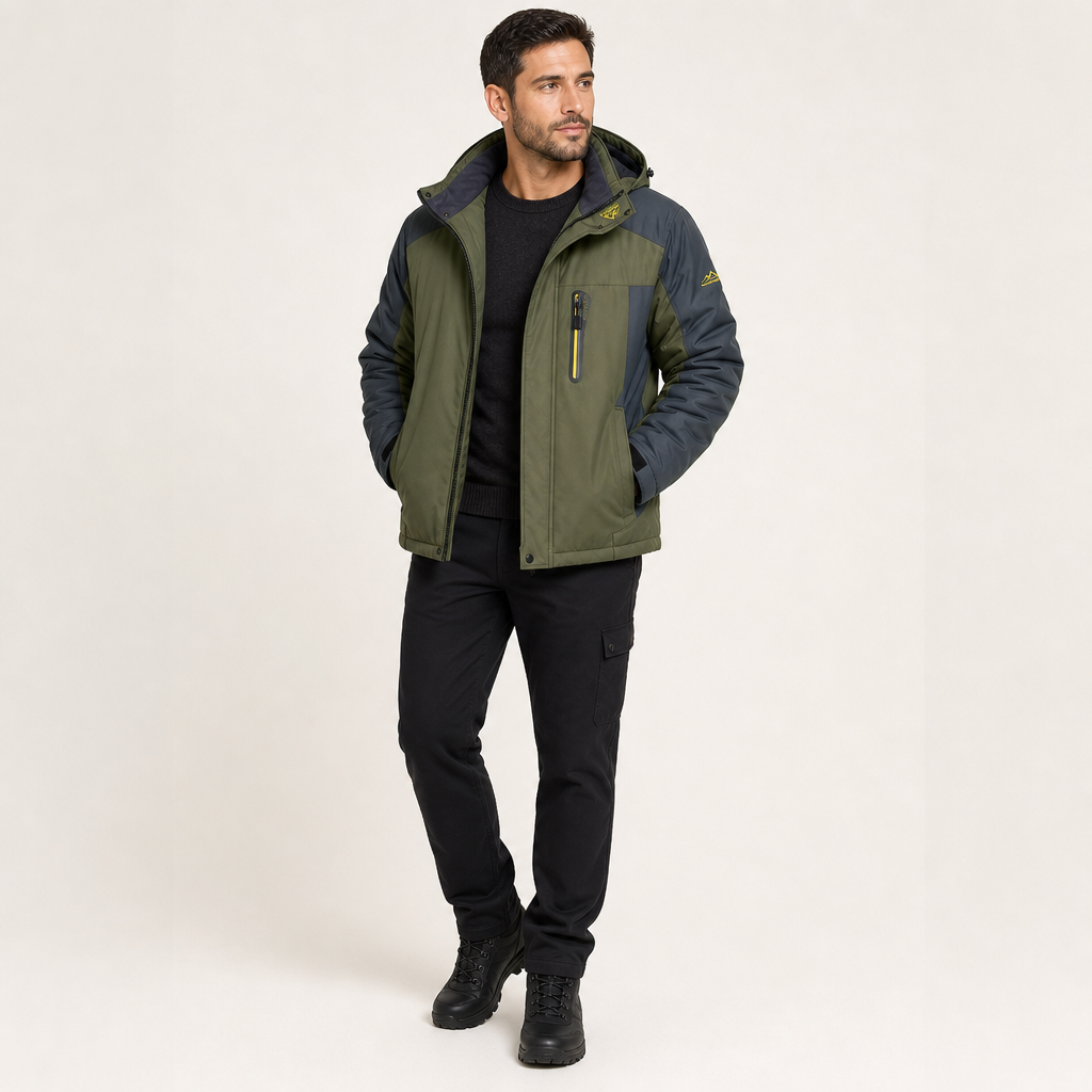 Men’s Hooded Fleece-Lined Zip Front Jacket