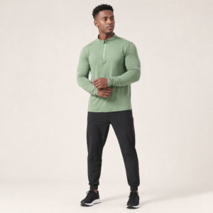 Men’s Long-Sleeved Quick-Dry Half-Zip Running Top