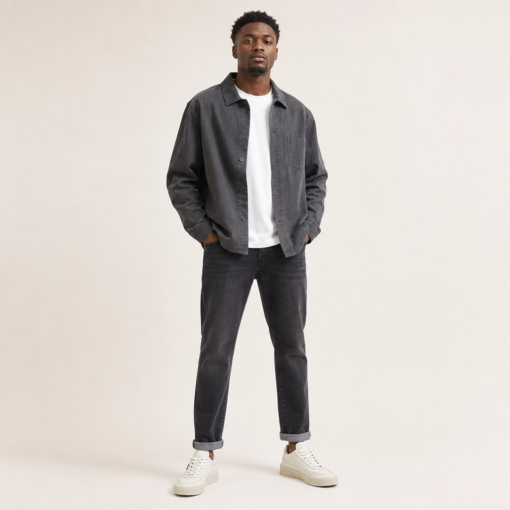 Men’s Low-Top Lace-Up Trainers with Textured Sole