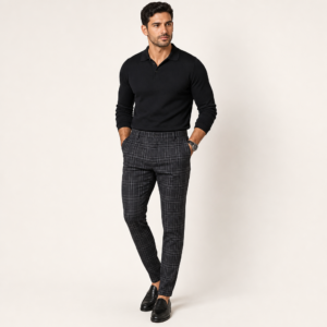 Men’s Plaid Tapered Pocket Trousers