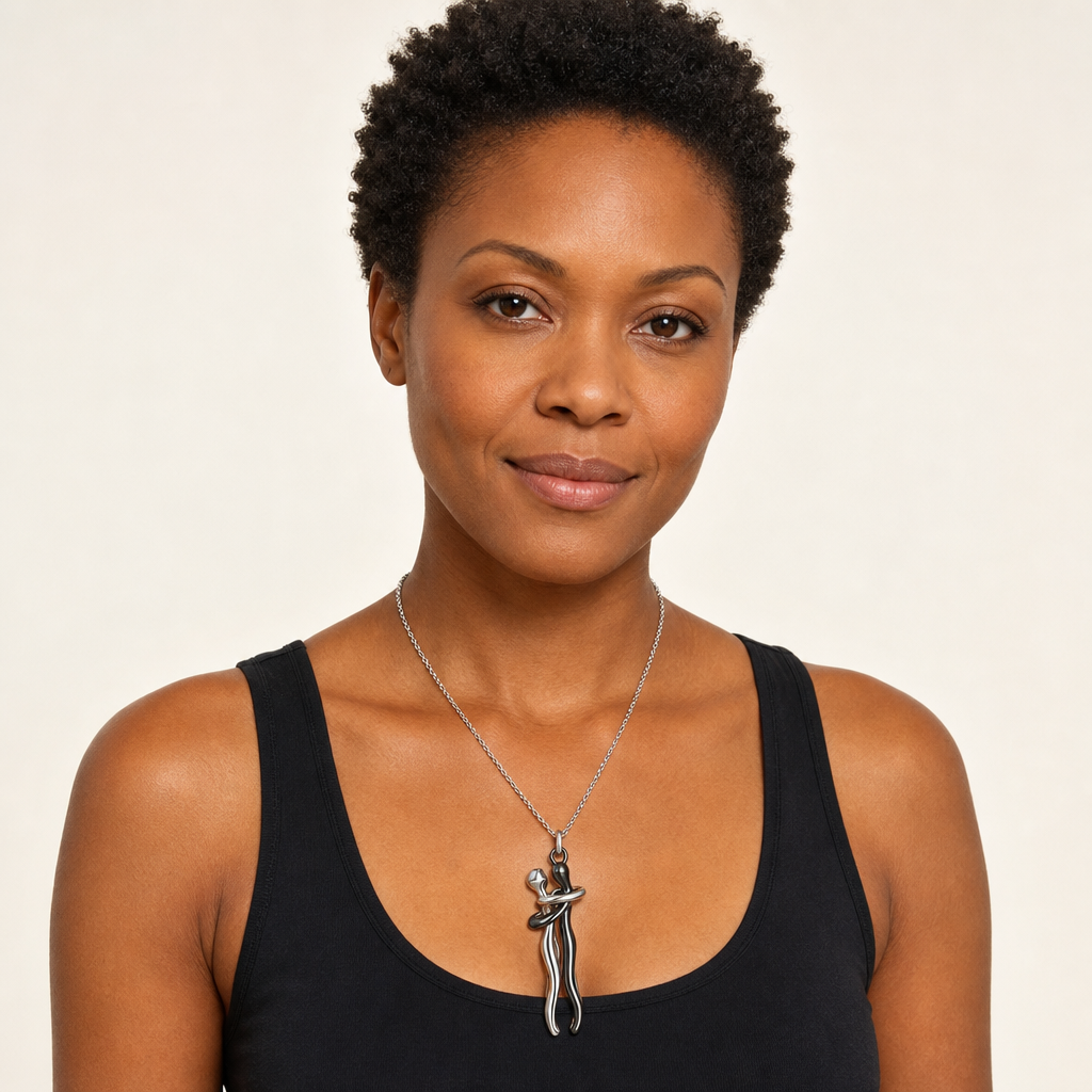 Unisex Interlocking Figure Pendant Necklace with Optional Ring Sets