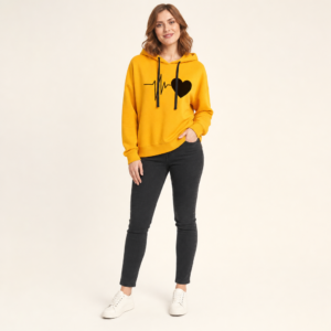 Women’s Heartbeat Print Pullover Hoodie