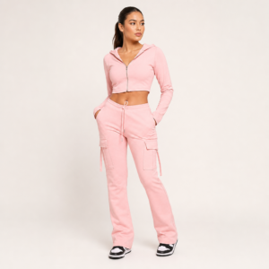 Women’s High Waist Cargo Trousers with Drawstring
