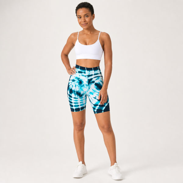 Women’s High-Waisted Tie-Dye Cycling Shorts