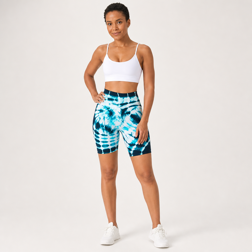 Women’s High-Waisted Tie-Dye Cycling Shorts