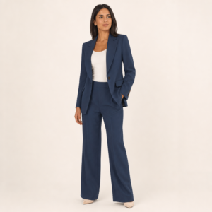 Women’s One-Button Lapel Blazer and Trousers Suit Set