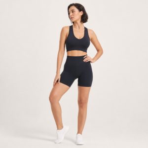 Women’s Ribbed Seamless Racerback Gym Shorts Set