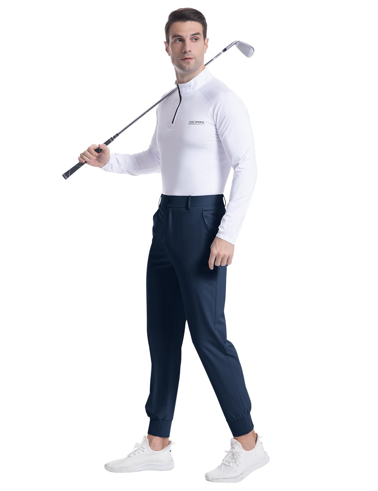 Men’s Stretch Golf Trousers with Cuffed Legs and Pockets