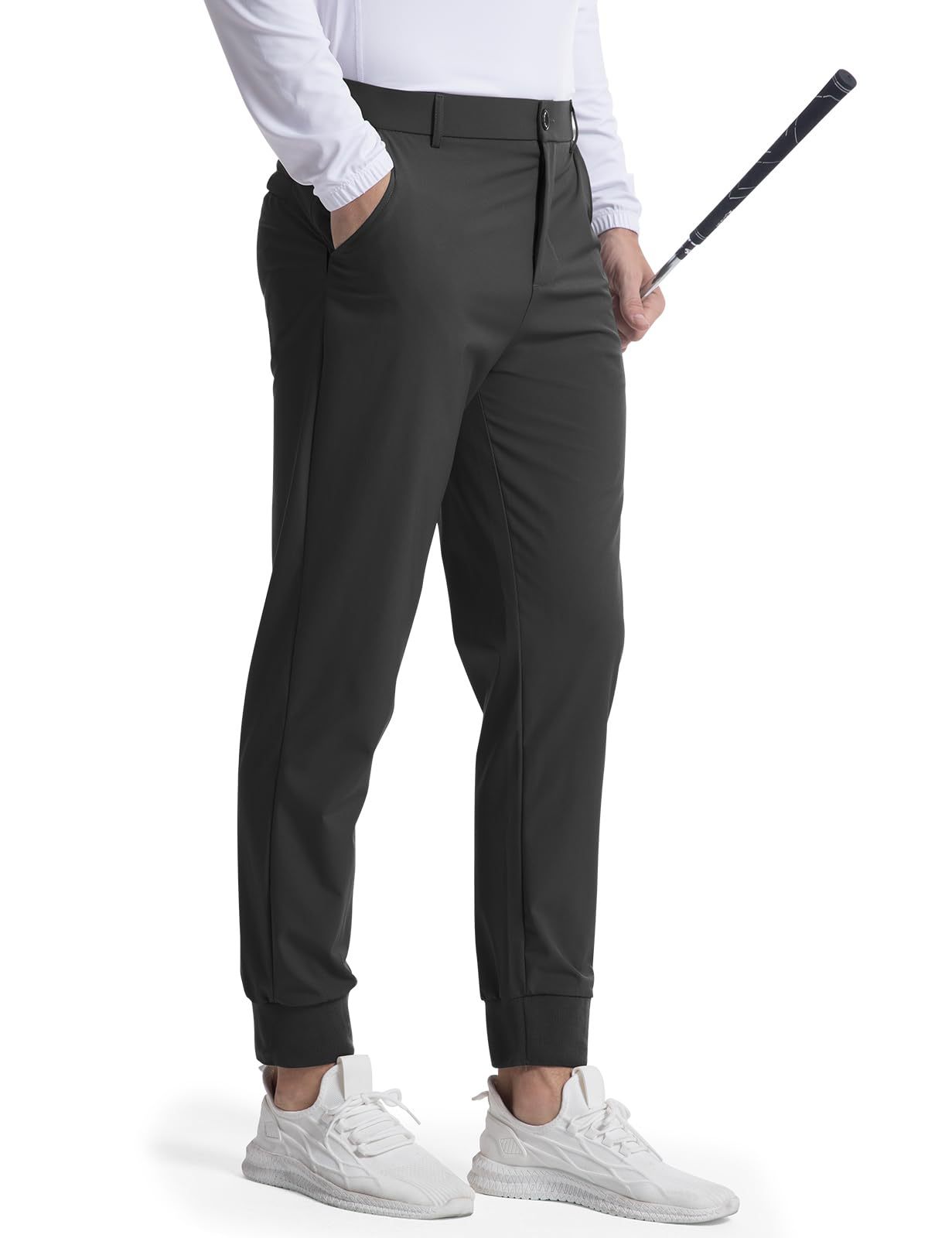 Men’s Stretch Golf Trousers with Cuffed Legs and Pockets