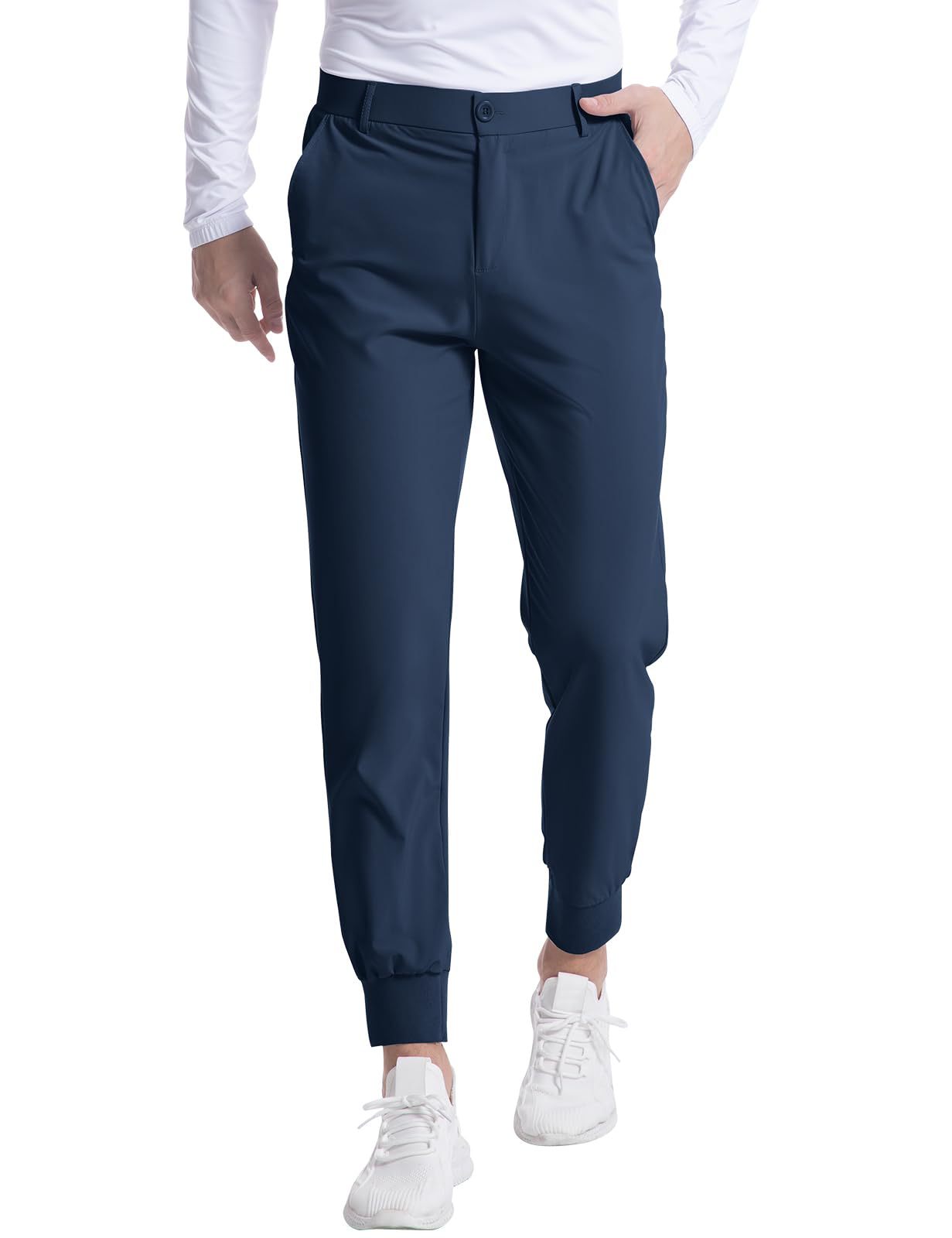 Men’s Stretch Golf Trousers with Cuffed Legs and Pockets