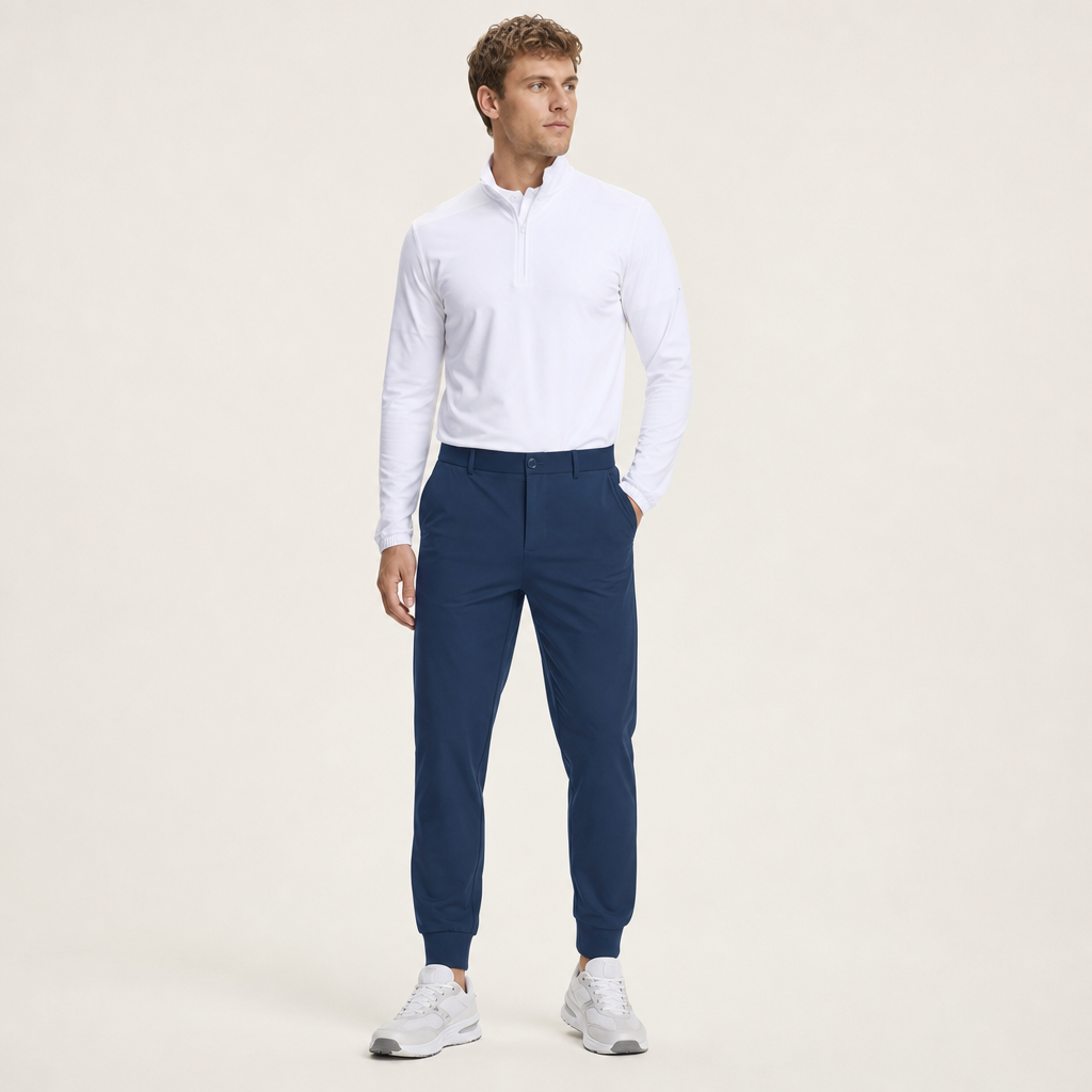 Men’s Stretch Golf Trousers with Cuffed Legs and Pockets